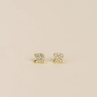 Pave Stud Mushroom Earrings