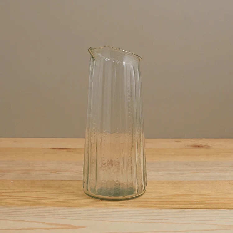 Ruffle Glass Lines Carafe - Thumbnail 3