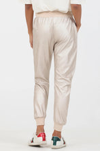 Load image into Gallery viewer, Metallic Gold Faux Leather Joggers