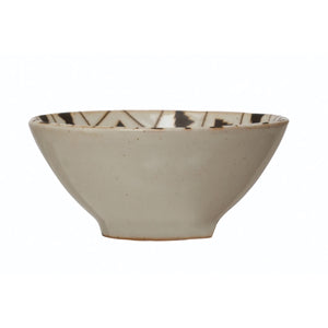 Mini Decorative Stoneware Bowl with Tree Pattern