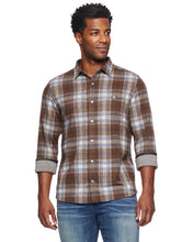 Load image into Gallery viewer, Brown/Tan/Navy Flannel Shirt