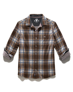 Brown/Tan/Navy Flannel Shirt