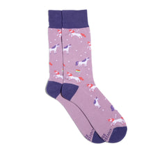Load image into Gallery viewer, Purple Unicorn Socks - Indie Indie Bang! Bang!