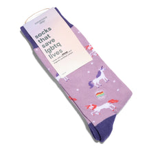Load image into Gallery viewer, Purple Unicorn Socks - Indie Indie Bang! Bang!