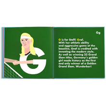 Load image into Gallery viewer, Tennis Legends Alphabet Book - Indie Indie Bang! Bang!