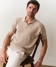 Load image into Gallery viewer, Marine Layer | Greyson Sweater Polo - Beach Sand - Indie Indie Bang! Bang!