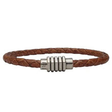 Load image into Gallery viewer, Men&#39;s Braided Leather Bracelet - Tan - Indie Indie Bang! Bang!