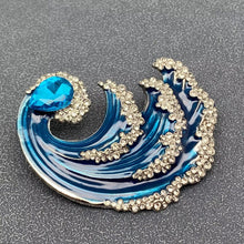 Load image into Gallery viewer, Rhinestone Enamel Wave Brooch - Indie Indie Bang! Bang!