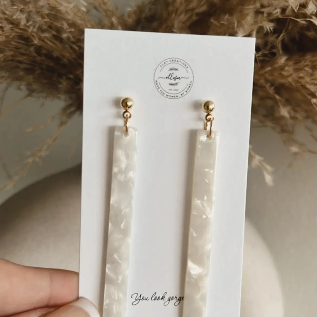 Pearl Acrylic Bar Dangles - Indie Indie Bang! Bang!