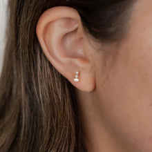 Load image into Gallery viewer, Clear Offset Trio Stack Earrings - Indie Indie Bang! Bang!