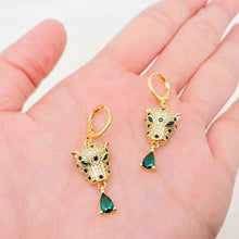Load image into Gallery viewer, Gold Leopard Head Huggie Earrings - Indie Indie Bang! Bang!