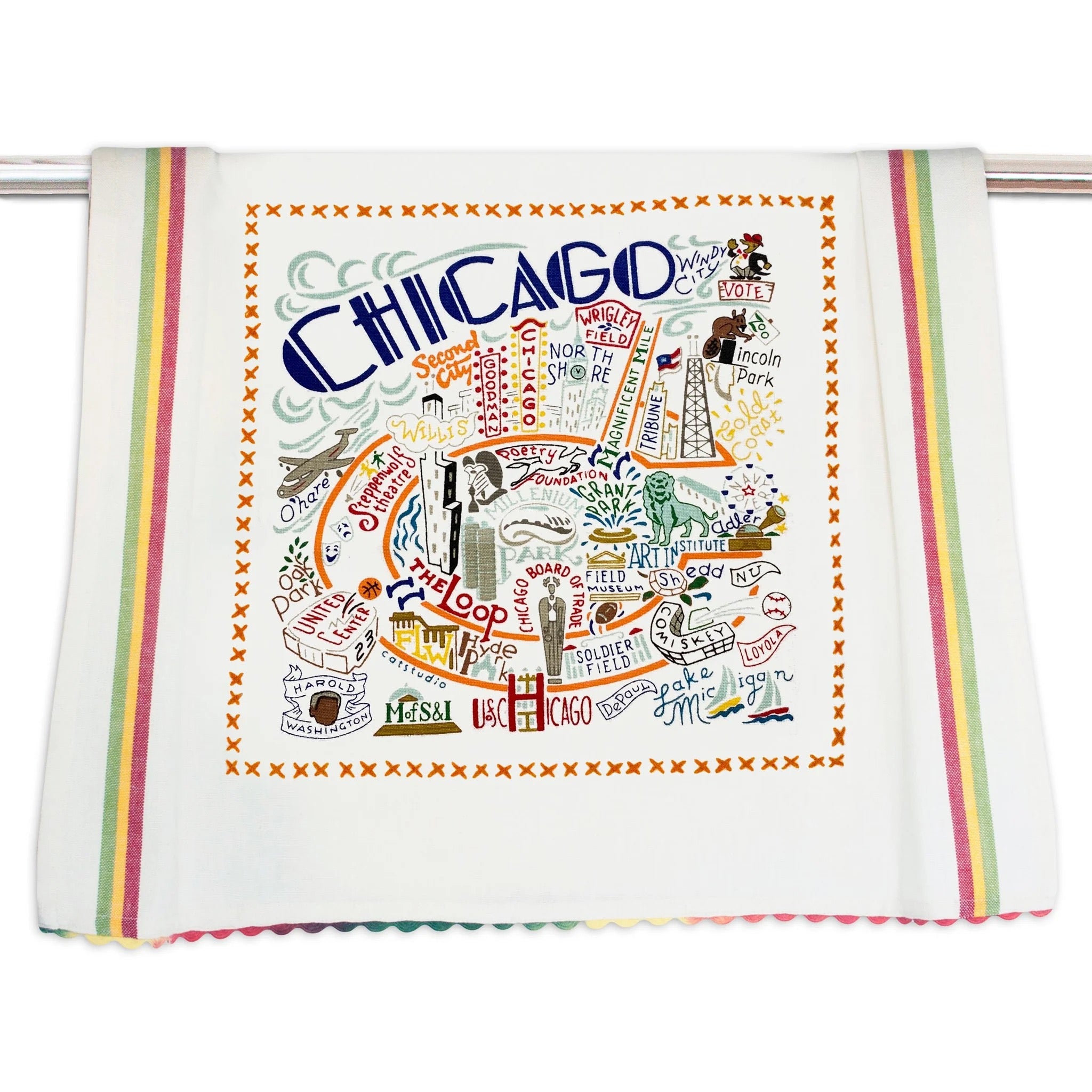 Chicago Embroidered Dish Towel
