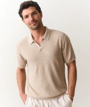 Load image into Gallery viewer, Marine Layer | Greyson Sweater Polo - Beach Sand - Indie Indie Bang! Bang!