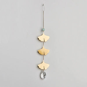 Suncatcher Botanical Ginko Leaves - Amazonite