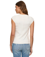 Load image into Gallery viewer, Payton Seaming Cap Sleeve Tee | White or Red - Indie Indie Bang! Bang!