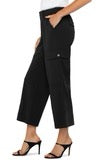 Hi-Rise Cargo Crop Straight Black Pants - Indie Indie Bang! Bang!