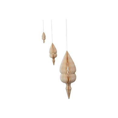 Paper Folding Honeycomb Finial Ornaments  - Set of 3