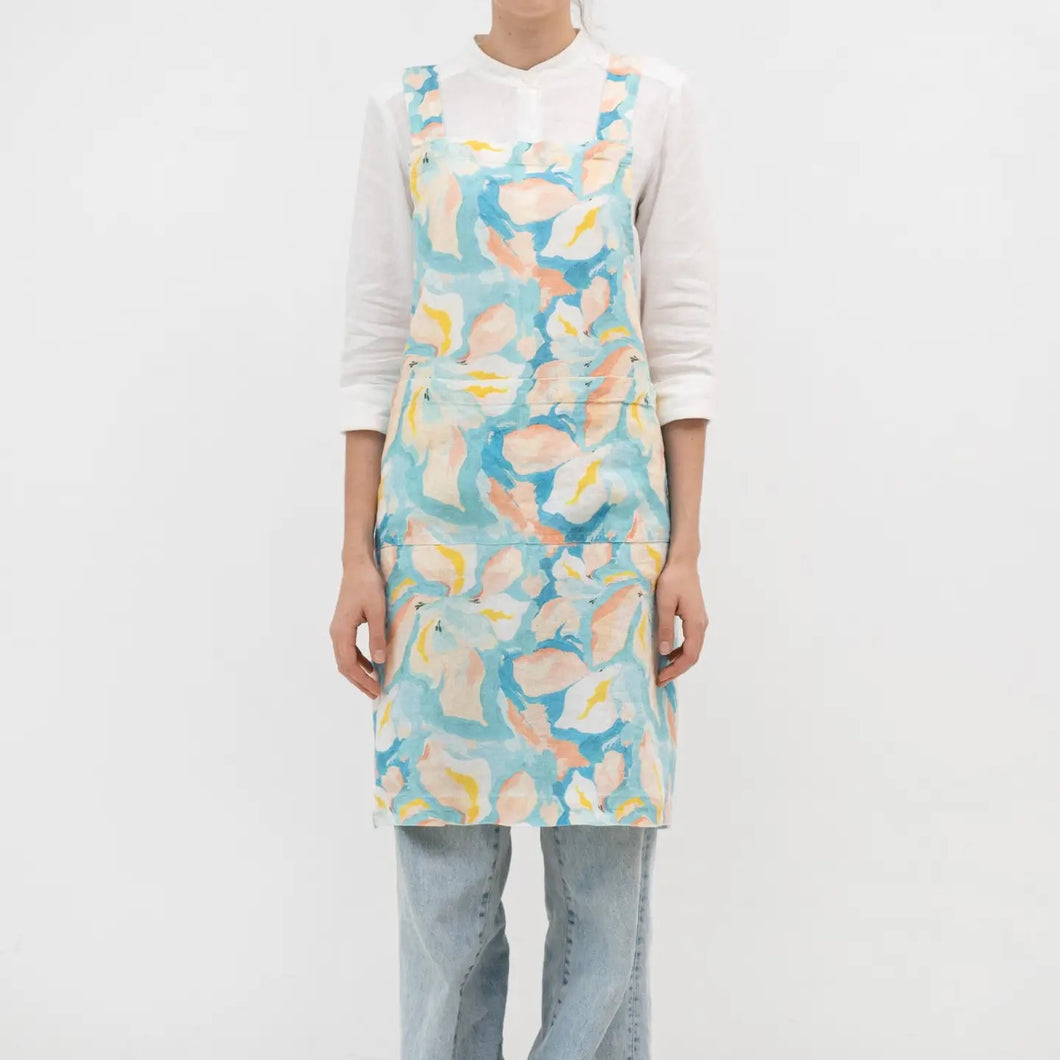Pastel Iris Linen Japanese Crossback Apron - Indie Indie Bang! Bang!
