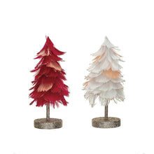 Load image into Gallery viewer, Feather Tree w/ Glitter &amp; Wood Base