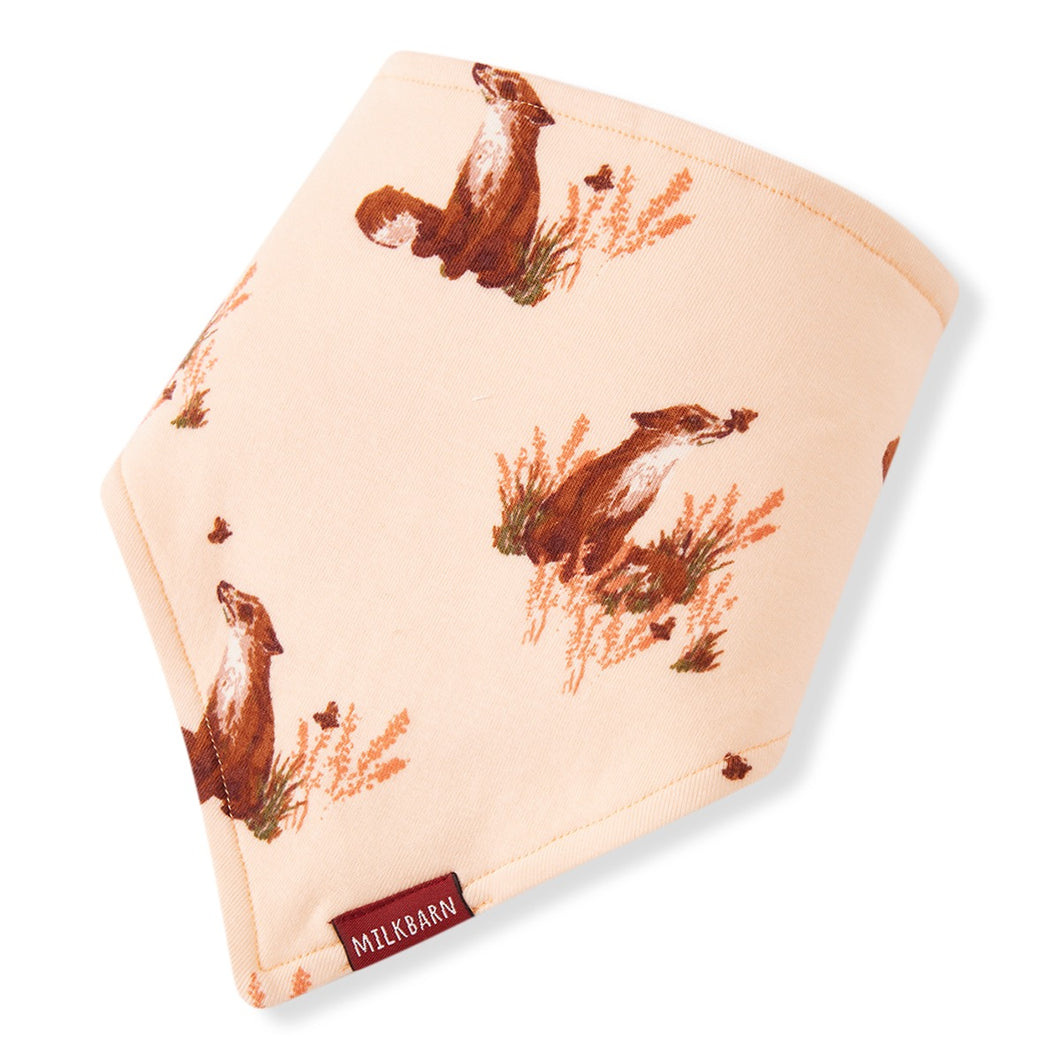 Organic Kerchief Bib Floral Fox