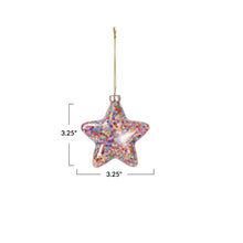 Load image into Gallery viewer, Glass Star Ornament w/ Sequins