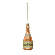 Load image into Gallery viewer, Glass Champagne Bottle Ornament