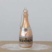 Load image into Gallery viewer, Glass Champagne Bottle Ornament