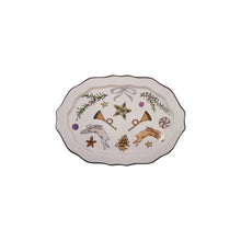Load image into Gallery viewer, Stoneware Scalloped Platter with Horns and Rabbits Decorative Edge - Indie Indie Bang! Bang!