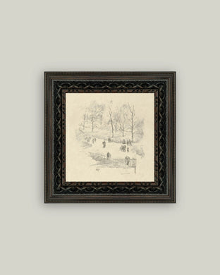 Kensington Gardens in Winter Framed Antique Art