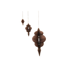 Load image into Gallery viewer, Paper Honeycomb Finial Ornaments - Brown