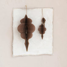 Load image into Gallery viewer, Paper Honeycomb Finial Ornaments - Brown