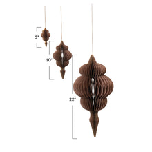 Load image into Gallery viewer, Paper Honeycomb Finial Ornaments - Brown