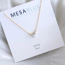 Load image into Gallery viewer, Mini Opal CZ Bar Necklace 16in - Indie Indie Bang! Bang!