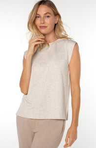 Oatmeal Heather Sleeveless Crew Neck