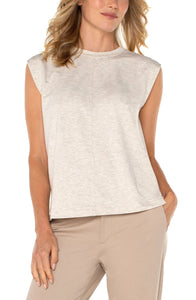 Oatmeal Heather Sleeveless Crew Neck