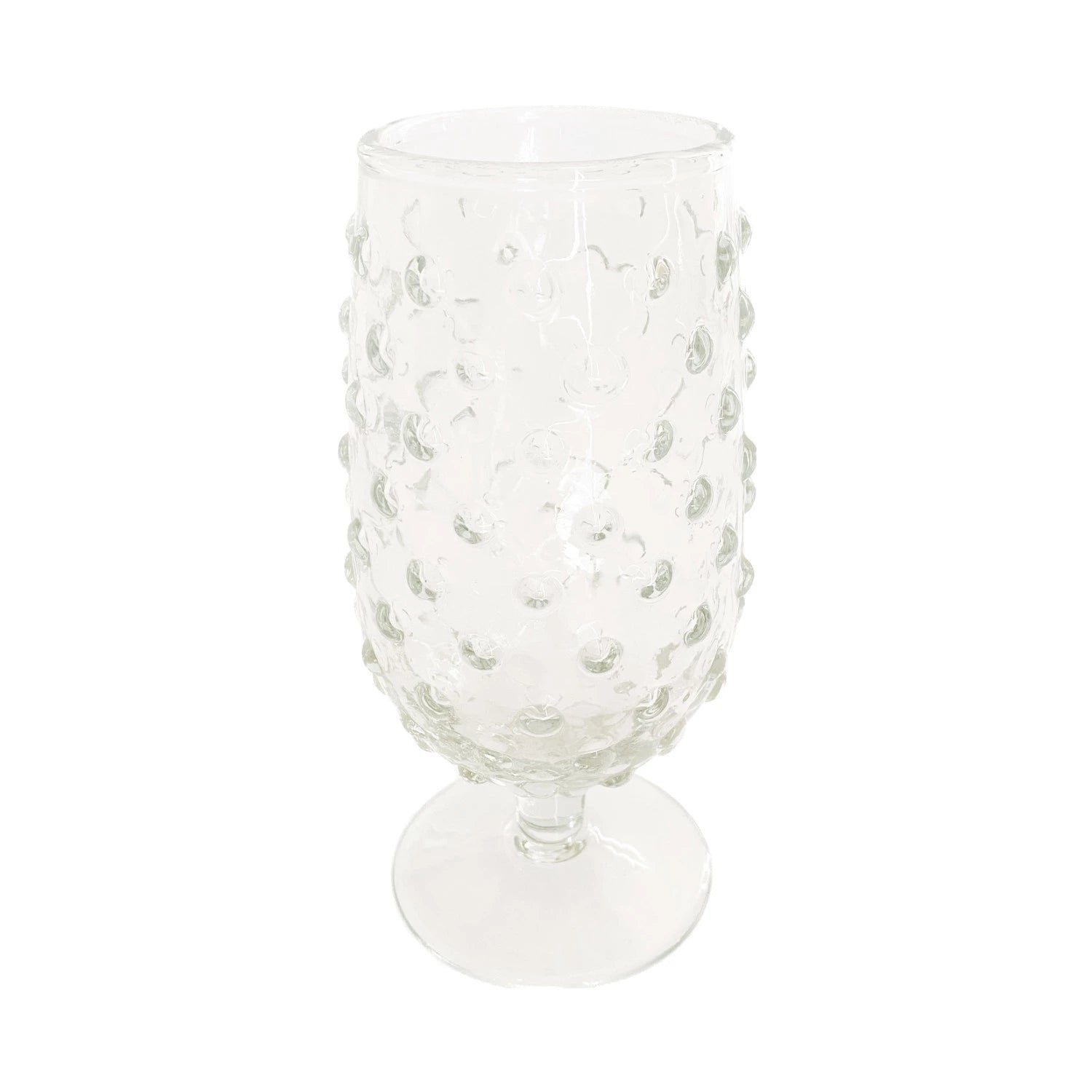 Creative Co-Op Recycled Glass Hobnail Stemmed Drinking Glass
