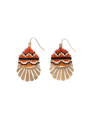 Beaded Handwoven Santa Fe Drops - Rust/Salmon - Indie Indie Bang! Bang!