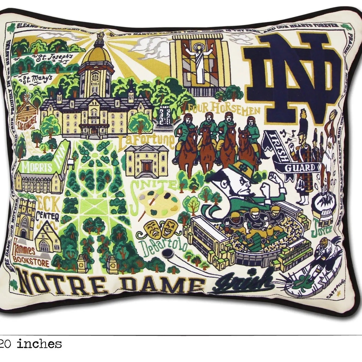 Notre Dame Embroidered Pillow - Thumbnail 3