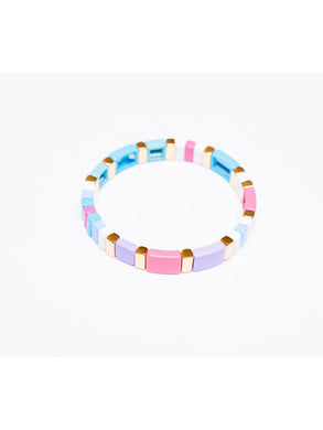 Pastel Blue & Lavender Stack Tile Bracelet - Indie Indie Bang! Bang!