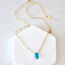 Load image into Gallery viewer, Apatite Pendant Paperclip Necklace - Indie Indie Bang! Bang!