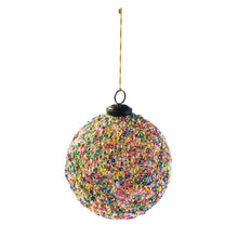 Load image into Gallery viewer, Recycled Glass Ball Ornament w/ Sequins Multi Color