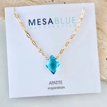 Load image into Gallery viewer, Apatite Pendant Paperclip Necklace - Indie Indie Bang! Bang!