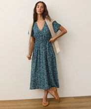 Load image into Gallery viewer, Annika Midi Dress- Deep Aqua Floral - Indie Indie Bang! Bang!
