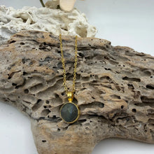 Load image into Gallery viewer, Circle Gemstone Necklace - Rose Quartz or Labradorite - Indie Indie Bang! Bang!
