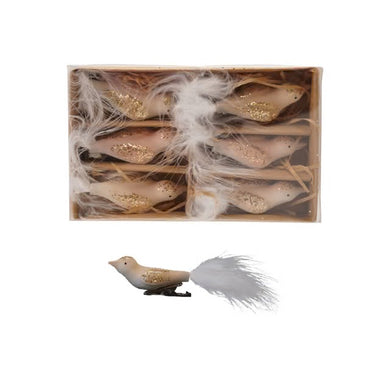 Pink and White Bird Clip On Ornaments - Indie Indie Bang! Bang!