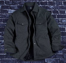 Load image into Gallery viewer, Solid Twill Mink Shirt Button Jacket - Brown or Black