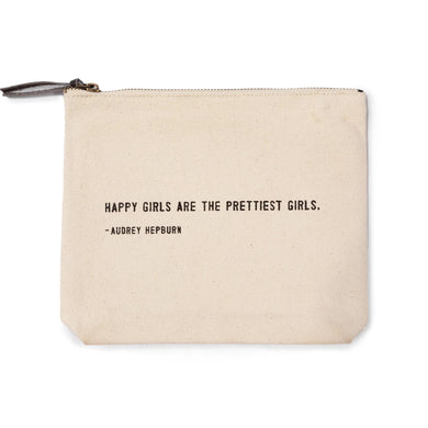 Happy Girls - Audrey Hepburn Canvas Zip Bag - Indie Indie Bang! Bang!