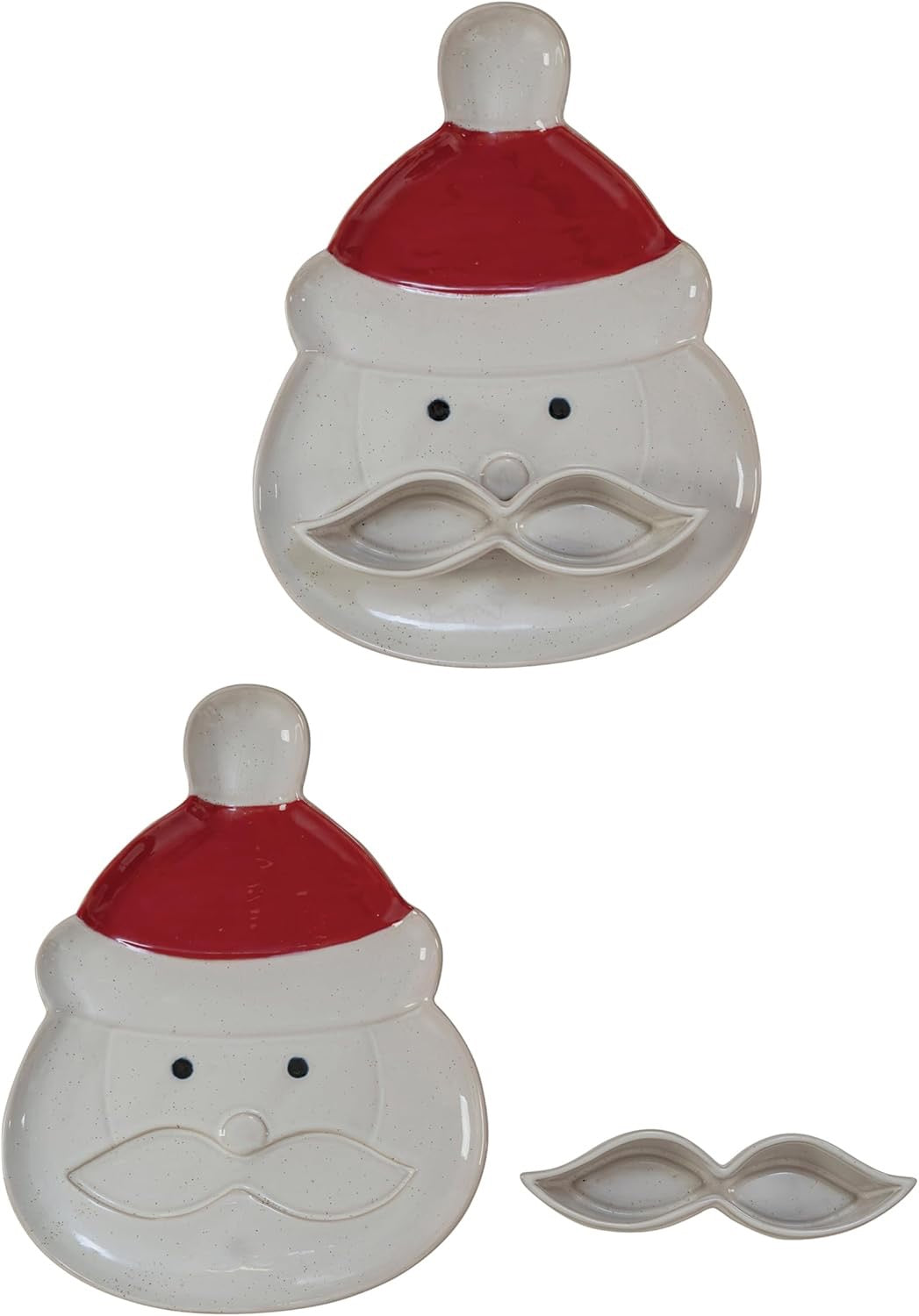 Santa Stoneware Serving Platter with moveable Mustache - Indie Indie Bang! Bang!