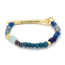 Load image into Gallery viewer, Hidden Message Bracelet - F*cking Awesome Aquamarine - Indie Indie Bang! Bang!