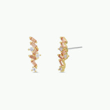 Load image into Gallery viewer, Cascading Baguette Drop - Gold Earrings. - CLEAR - Indie Indie Bang! Bang!